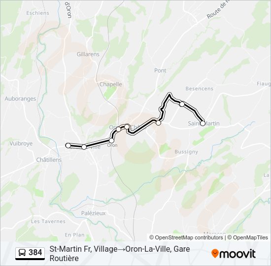 384 Bus Line Map
