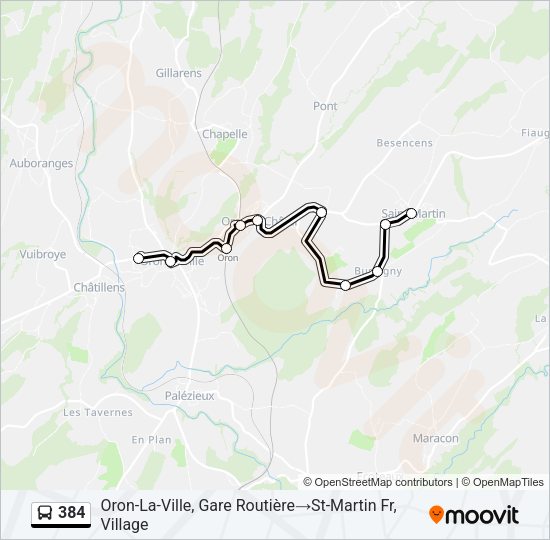 384 Bus Line Map