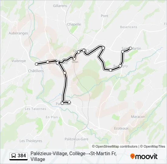 384 Bus Line Map