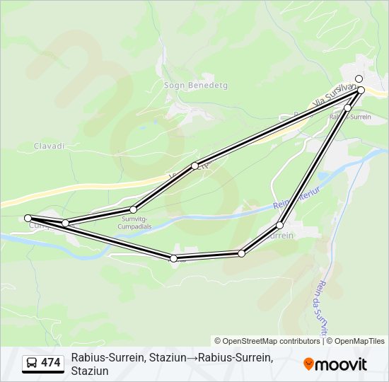 474 Bus Line Map