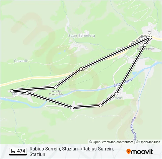 Plan de la ligne 474 de bus
