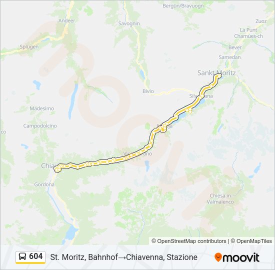 604 Bus Line Map