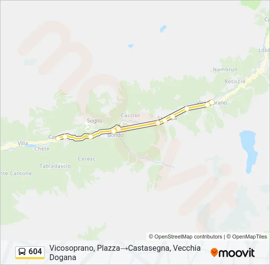 604 Bus Line Map
