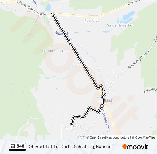 848 Bus Line Map