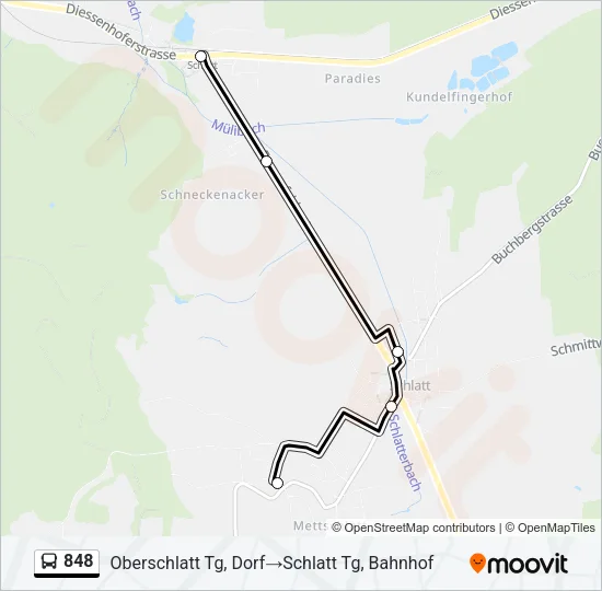 848 Bus Line Map