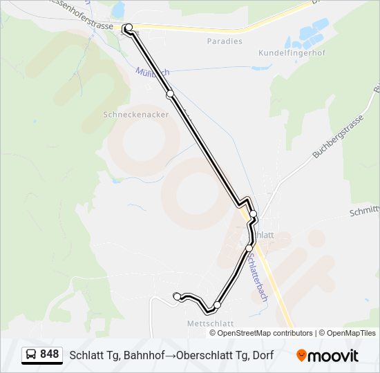 848 Bus Line Map
