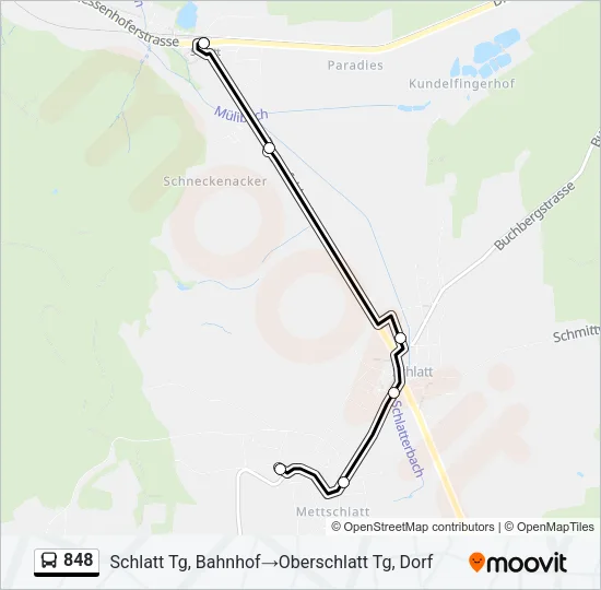 848 Bus Line Map