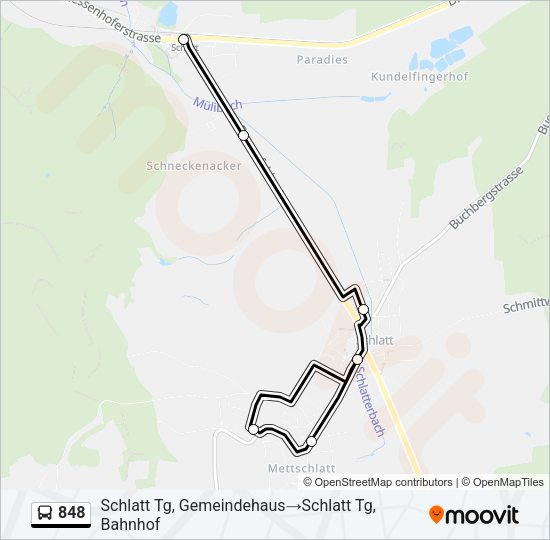 848 Bus Line Map