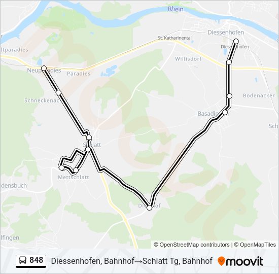 848 Bus Line Map