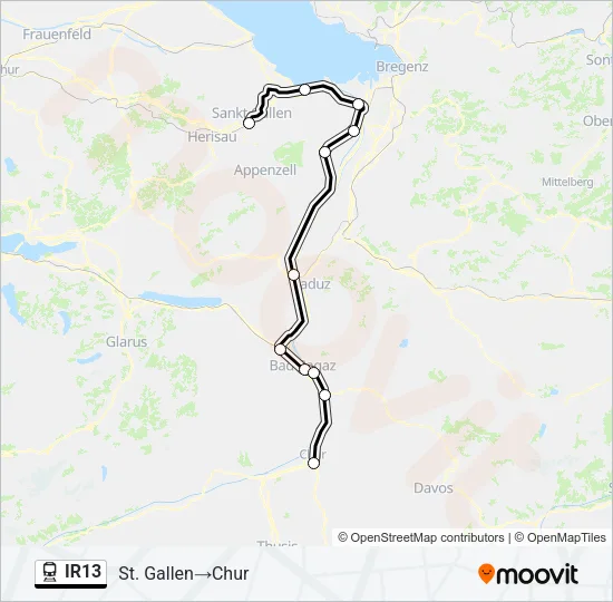 IR13 Train Line Map