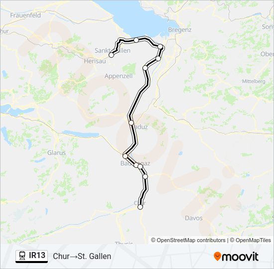 IR13 Train Line Map