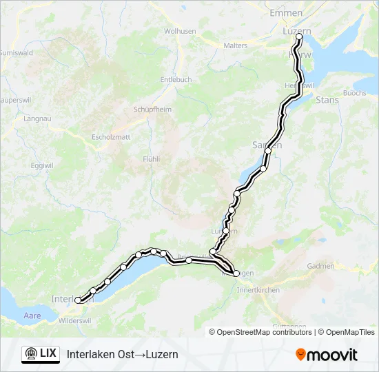 Plan de la ligne LIX de métro