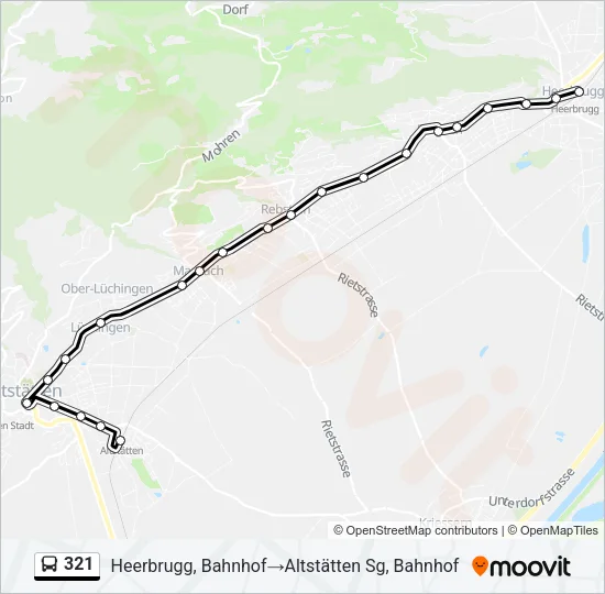Plan de la ligne 321 de bus