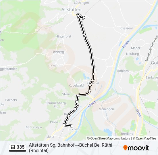 335 Bus Line Map