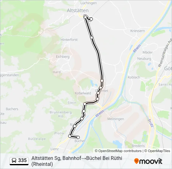 335 Bus Line Map
