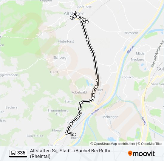 335 Bus Line Map