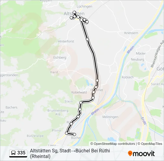 335 Bus Line Map