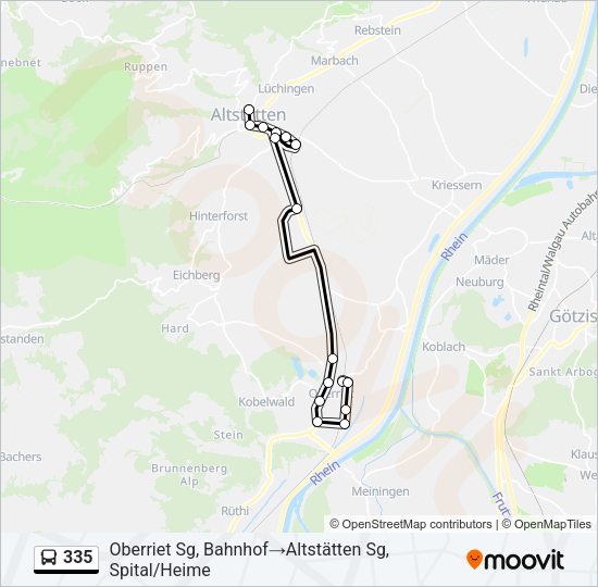 335 Bus Line Map