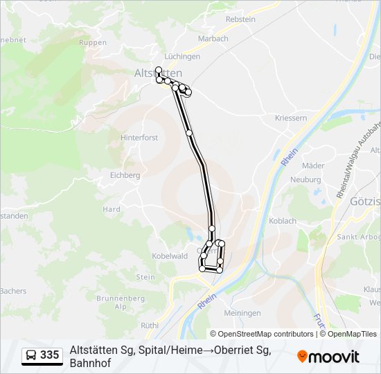 335 Bus Line Map