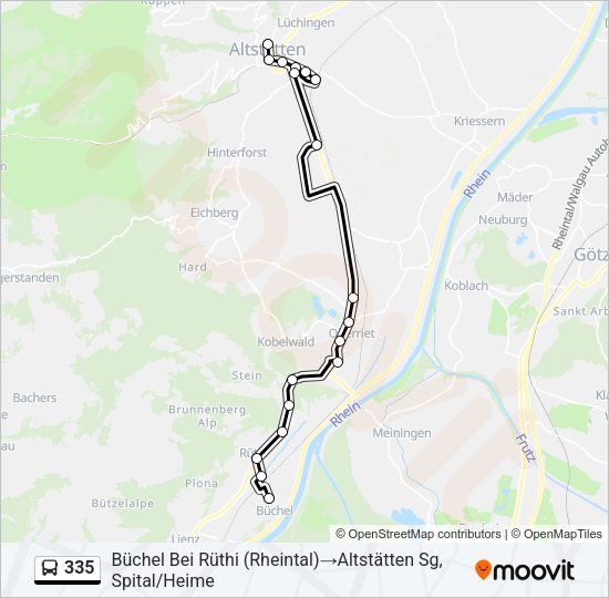 335 Bus Line Map