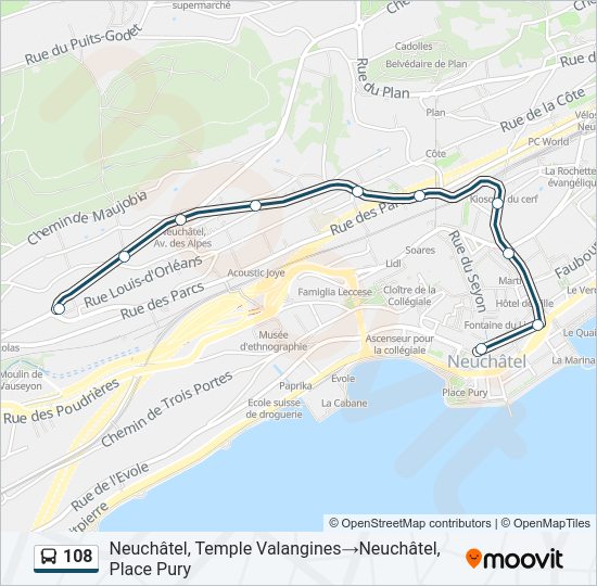 108 Bus Line Map