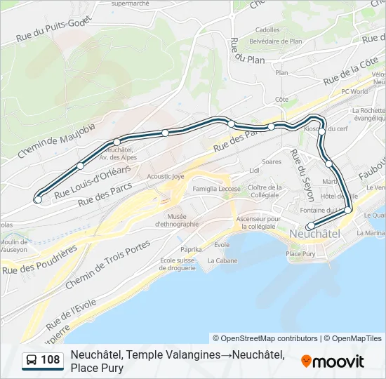 108 Bus Line Map