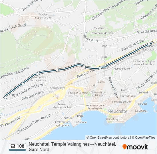 108 Bus Line Map