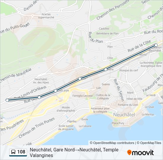108 Bus Line Map