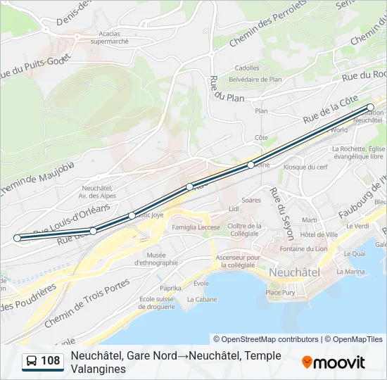 108 Bus Line Map