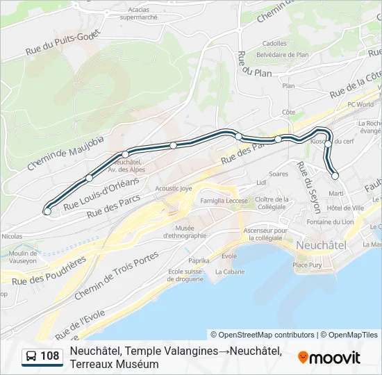 108 Bus Line Map