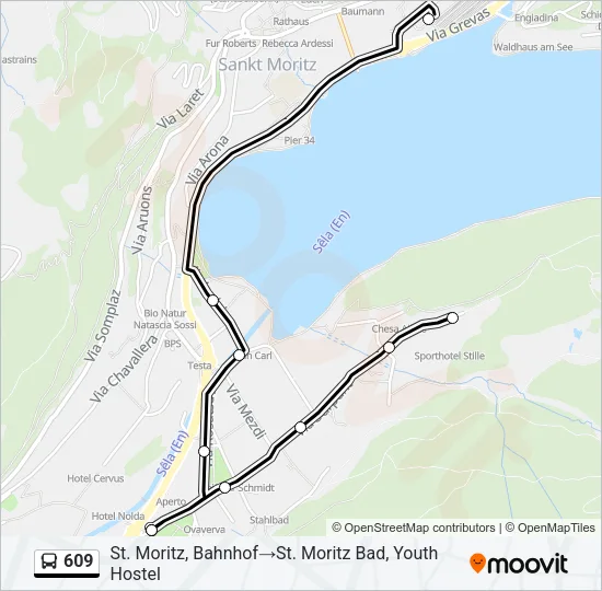 Plan de la ligne 609 de bus