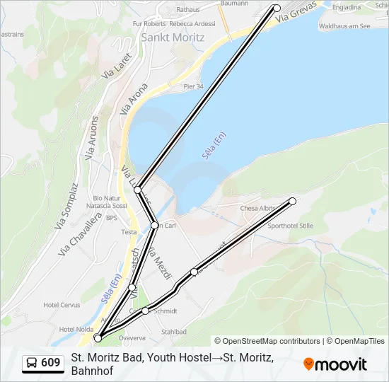 Plan de la ligne 609 de bus