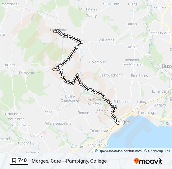740 Bus Line Map