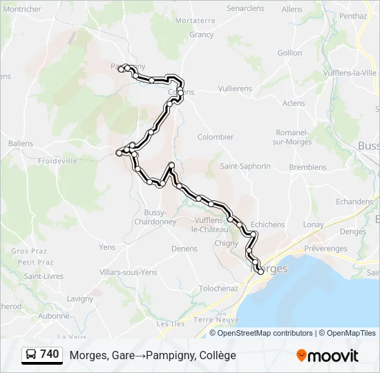 740 Bus Line Map