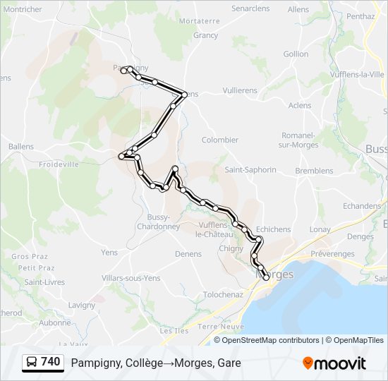 740 Bus Line Map