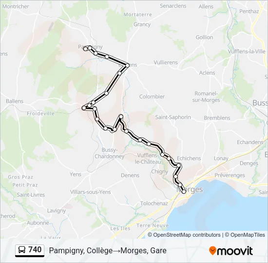 740 Bus Line Map