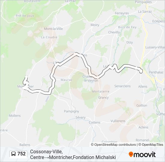 752 Bus Line Map