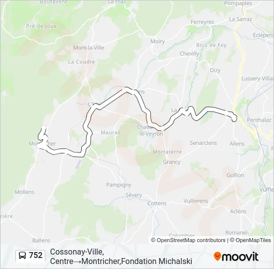 752 Bus Line Map