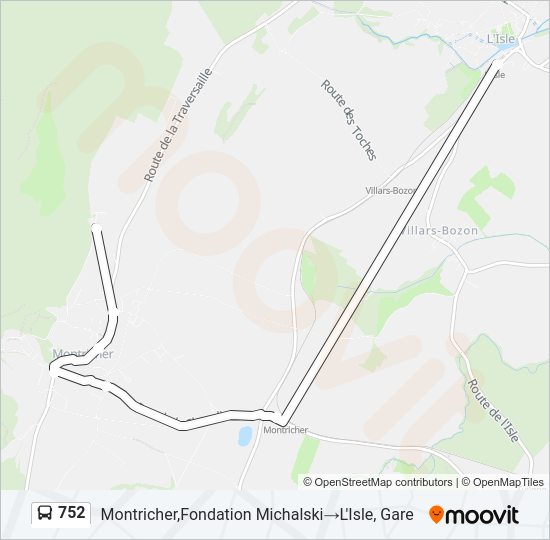 752 Bus Line Map