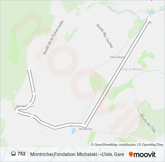 752 Bus Line Map