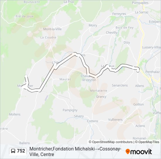 752 Bus Line Map
