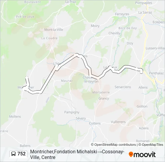 752 Bus Line Map