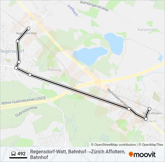 492 Bus Line Map
