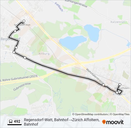 492 Bus Line Map