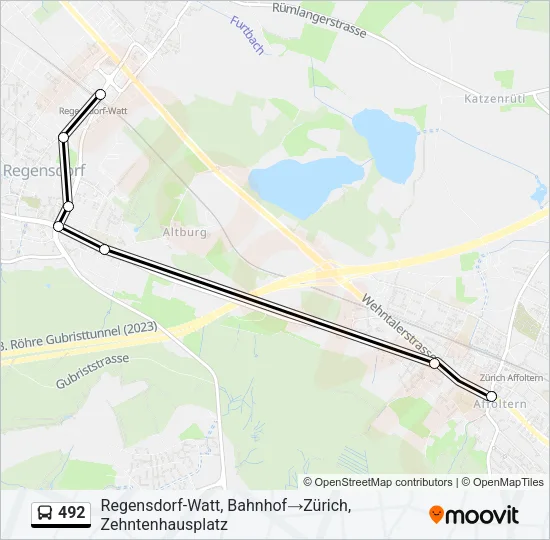 492 Bus Line Map