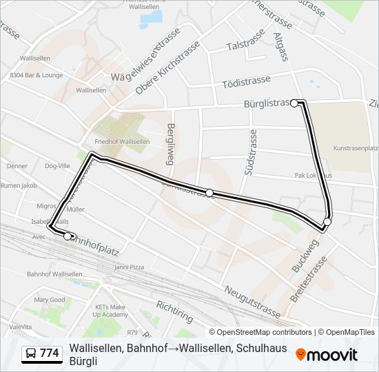 774 Bus Line Map