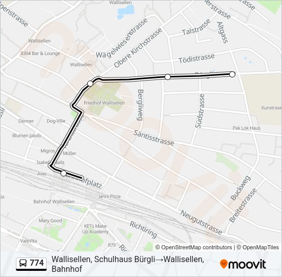 774 Bus Line Map