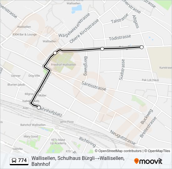 774 Bus Line Map
