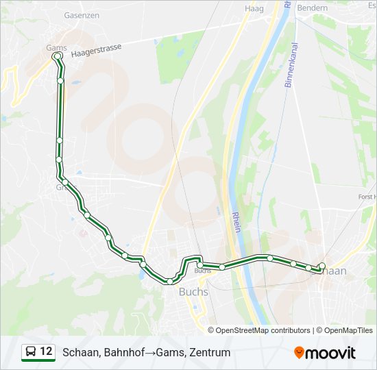 12 Bus Line Map