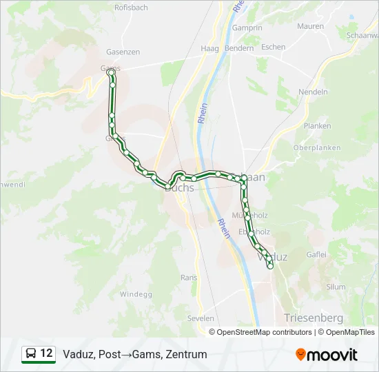 12 Bus Line Map